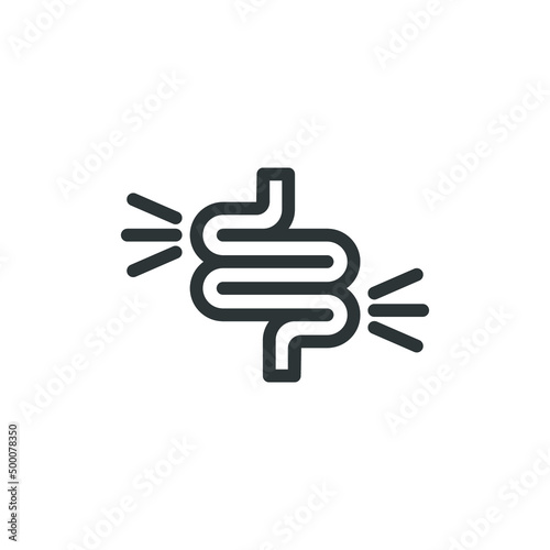 Vector sign of the Intestine symbol is isolated on a white background. Intestine icon color editable.