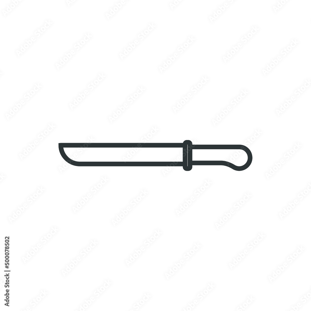 Vector sign of the knife symbol is isolated on a white background. knife icon color editable.