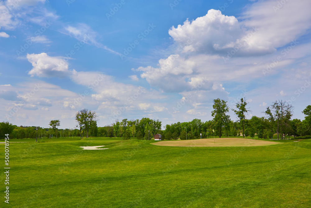 View of Golf Course with beautiful green field. View of Golf Course with beautiful green field.