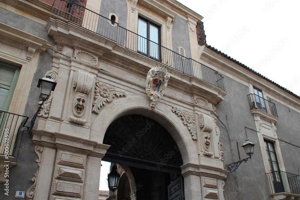 baroque palace (biscari) in catania in sicily in italy