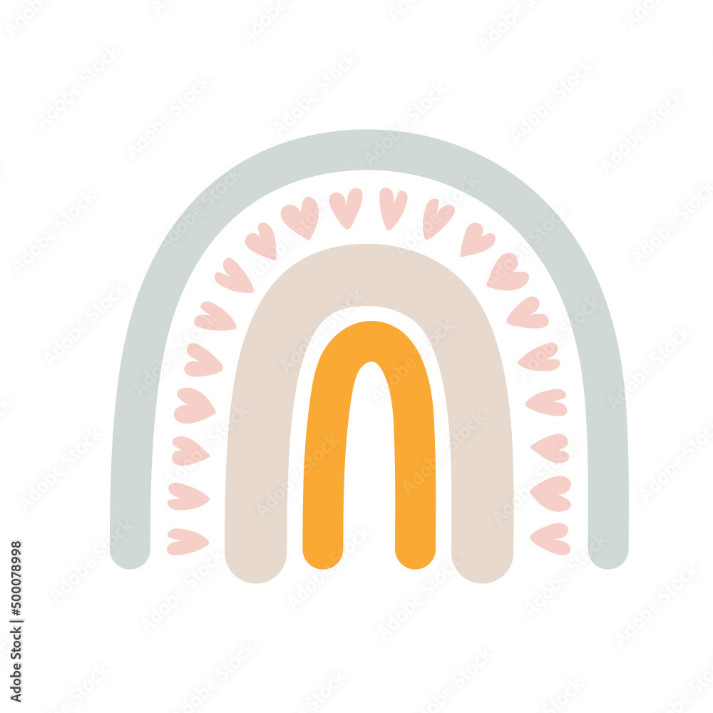 Cute hand drawn baby rainbow in modern scandinavian style. Baby decoration Cute hand drawn baby rainbow in modern scandinavian style. Baby decoration