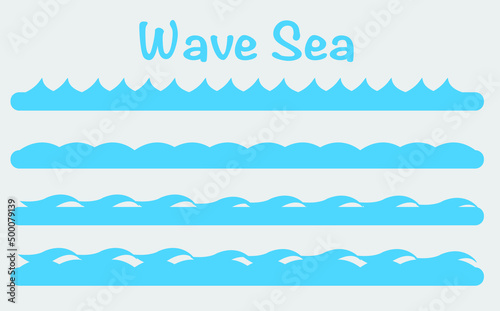 Beautiful Blue Sea Water Wave Vector	