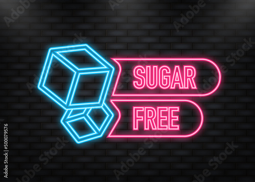 Neon Icon. Flat icon with lactose gluten gmo sugar free. Organic signs. Vector illustration
