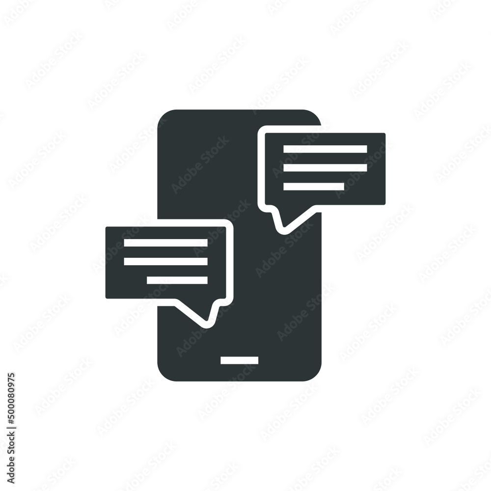 Vector sign of the Mobile Message symbol is isolated on a white background. Mobile Message icon color editable. Vector sign of the Mobile Message symbol is isolated on a white background. Mobile Message icon color editable.