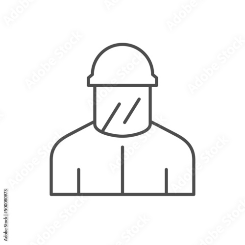 Metallurgist worker line outline icon