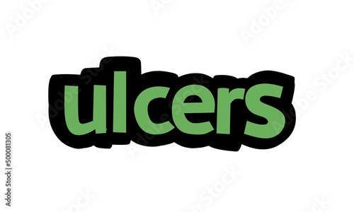 ULCERS writing graffiti design on white background