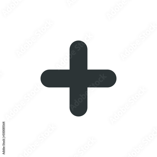 Vector sign of the plus symbol is isolated on a white background. plus icon color editable.