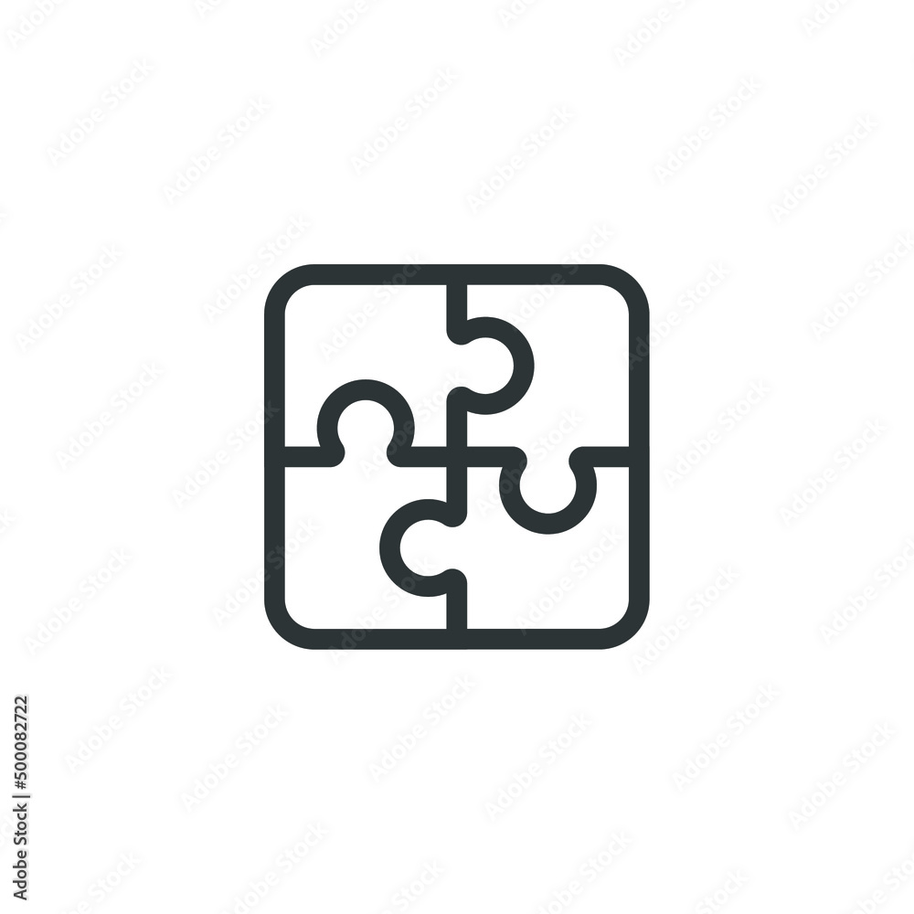 Vector sign of the puzzle symbol is isolated on a white background. puzzle icon color editable. Vector sign of the puzzle symbol is isolated on a white background. puzzle icon color editable.
