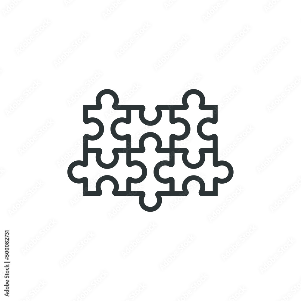 Vector sign of the puzzle symbol is isolated on a white background. puzzle icon color editable. Vector sign of the puzzle symbol is isolated on a white background. puzzle icon color editable.