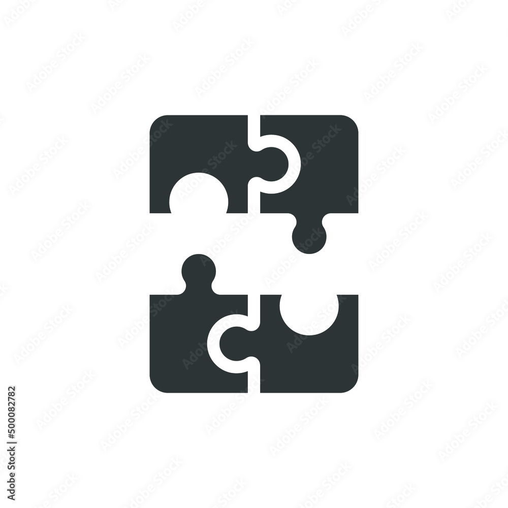 Vector sign of the puzzle symbol is isolated on a white background. puzzle icon color editable.