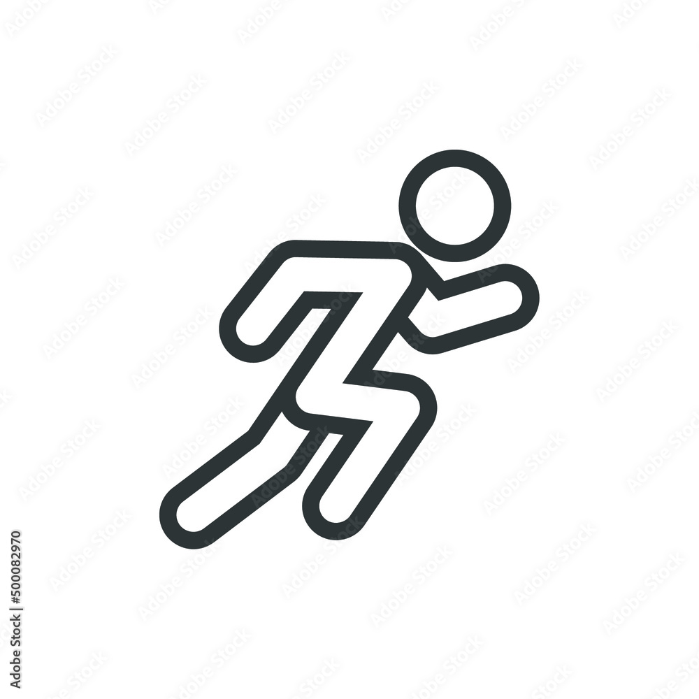 Vector sign of the run symbol is isolated on a white background. run icon color editable. Vector sign of the run symbol is isolated on a white background. run icon color editable.