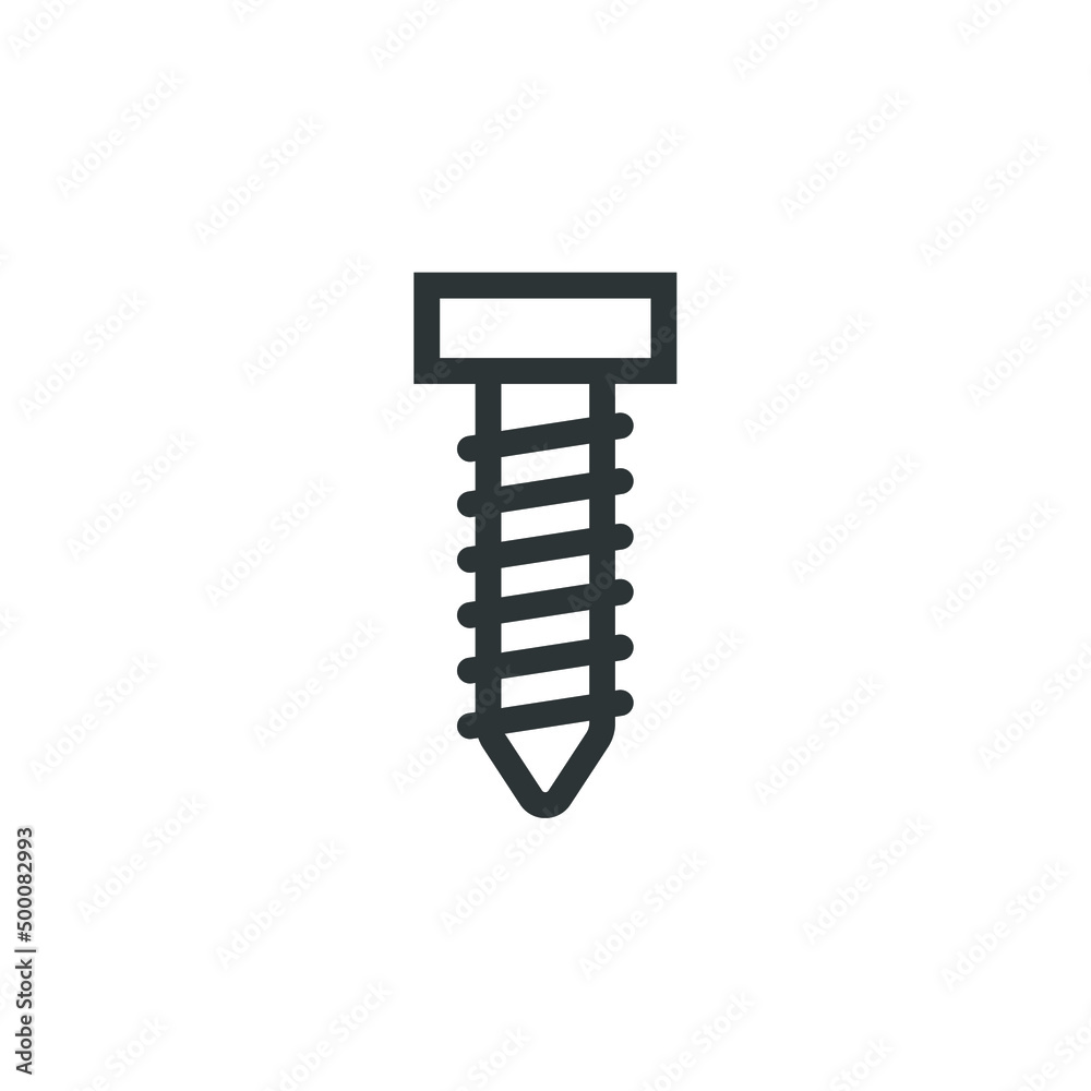 Vector sign of the screw symbol is isolated on a white background. screw icon color editable. Vector sign of the screw symbol is isolated on a white background. screw icon color editable.