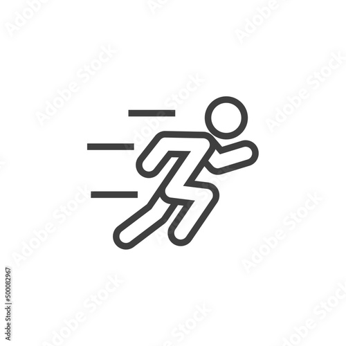 Vector sign of the run symbol is isolated on a white background. run icon color editable.