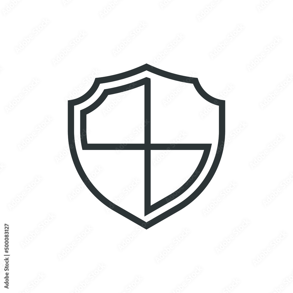 Vector sign of the shield symbol is isolated on a white background. shield icon color editable. Vector sign of the shield symbol is isolated on a white background. shield icon color editable.
