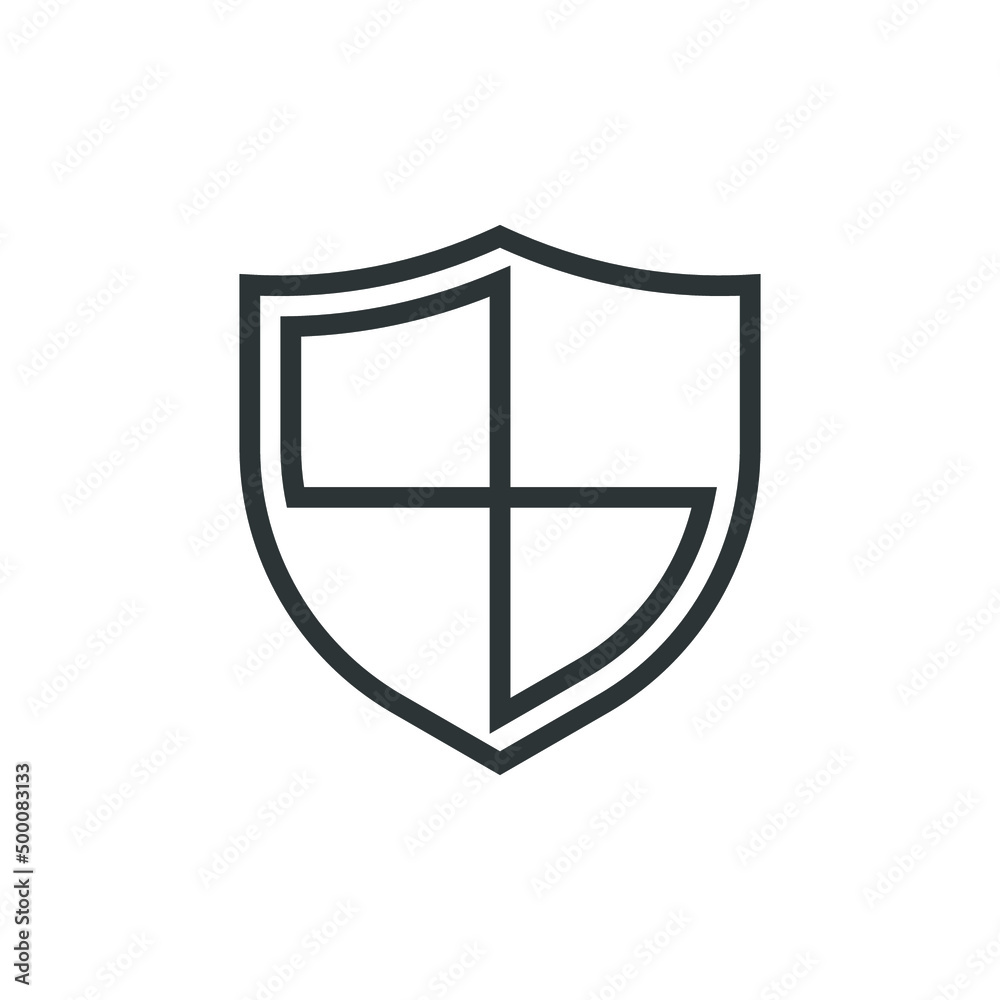 Vector sign of the shield symbol is isolated on a white background. shield icon color editable. Vector sign of the shield symbol is isolated on a white background. shield icon color editable.