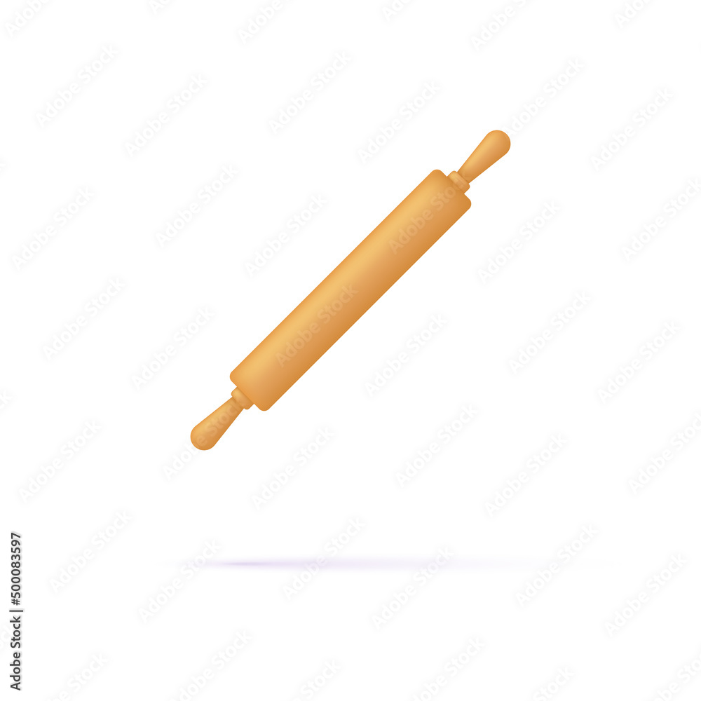 3D rolling pin isolated on white background. Can be used for many purposes. 3D rolling pin isolated on white background. Can be used for many purposes.