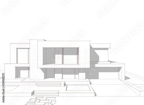 3d render of a modern house