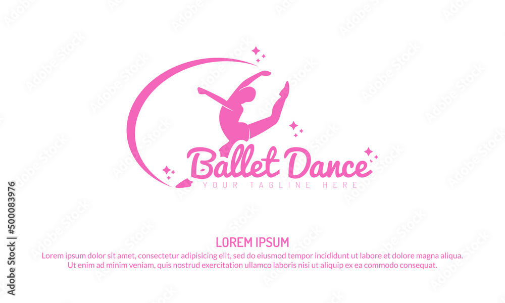 Ballerina silhouette icon isolated on a white background. ballet dance logo in celebration of international dance day.
