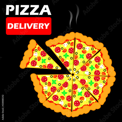 illustration of pizza delivery service banner