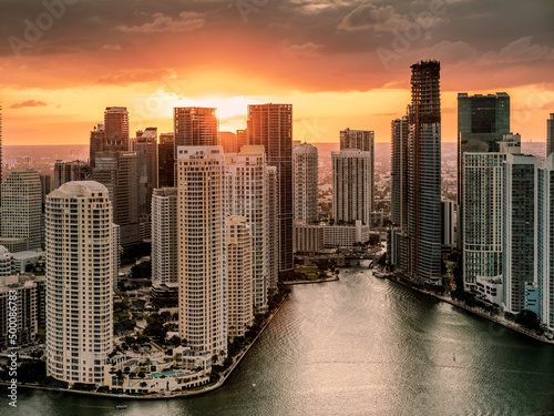 Wallpaper Mural sea, Miami, Fort Lauderdale, aerial, blue, green, ocean Torontodigital.ca