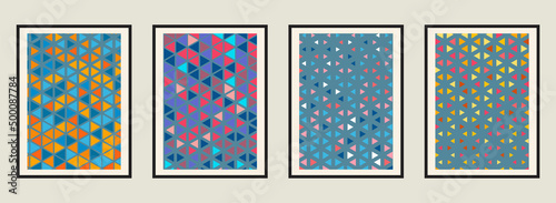 Social media banners with geometric artistic abstract, Vector illustration.