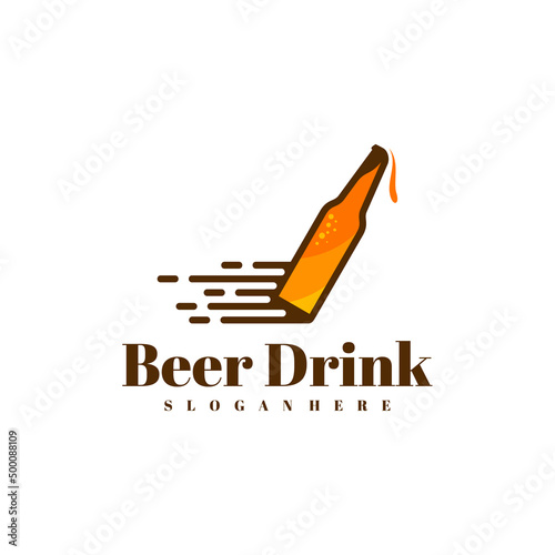 Fast Beer logo design vector, Creative Beer drink logo design Template Illustration