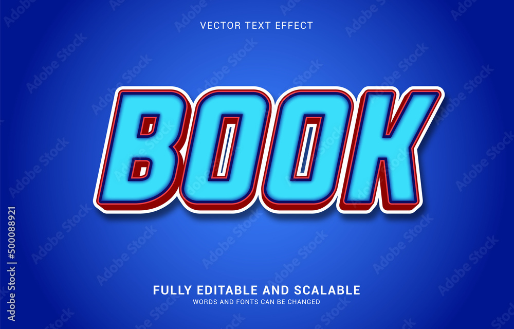 editable text effect, Book style editable text effect, Book style