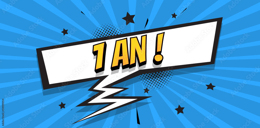 Naklejka premium bulle bd 1 an