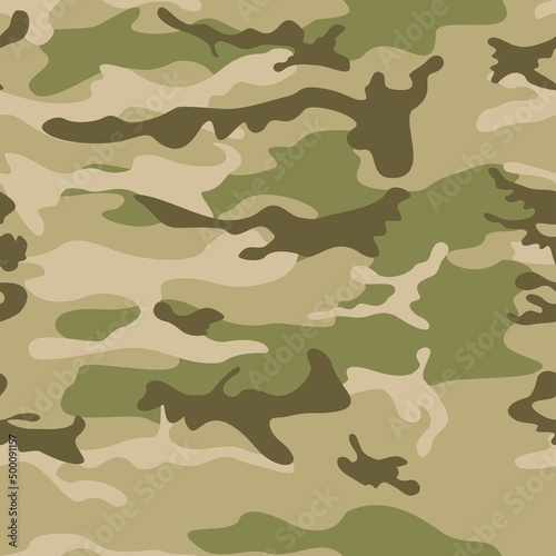 Camouflage military seamless pattern vector texture. Army background.