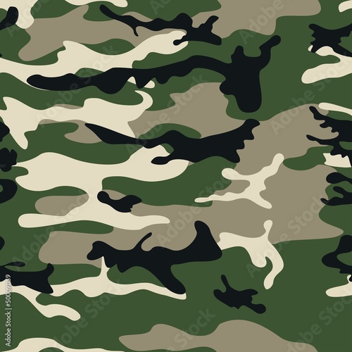 Camouflage military seamless pattern vector texture. Army background.