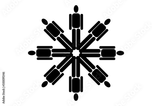 Icono de reunión de negocios de un equipo de trabajo o empresarios. Junta directiva. Reunión de personas