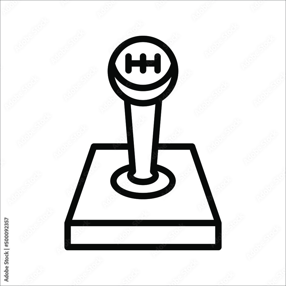 Gear shift line icon, outline vector sign, vector illustration isolated on white background Gear shift line icon, outline vector sign, vector illustration isolated on white background
