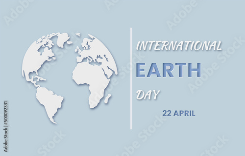 International Earth day in paper cut style. Isolated on white background. Support for environmental protection. April 22. Caring for nature.