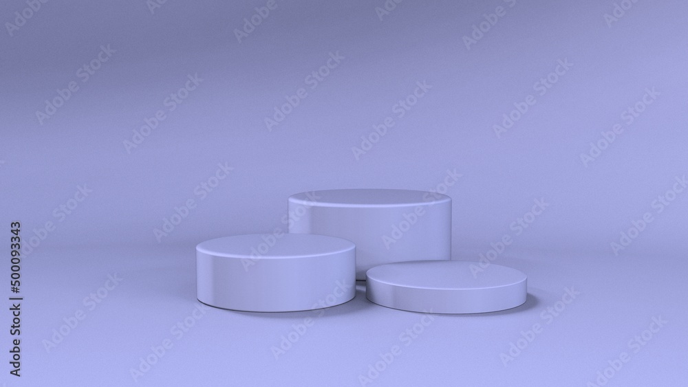 Violet podium 3d render product display stand blank studio cylinder shape minimal purple background Violet podium 3d render product display stand blank studio cylinder shape minimal purple background