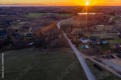 Wallpaper Mural Rural Countryside Farmland Fields in Sunset Torontodigital.ca