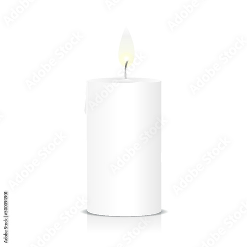 Candle Flame Fire Light isolated on a white background
