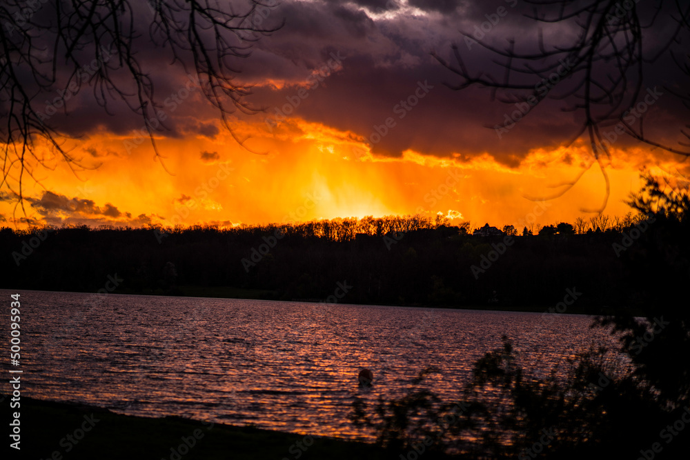 Park Lake Sunset View