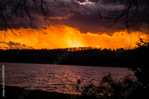 Park Lake Sunset View