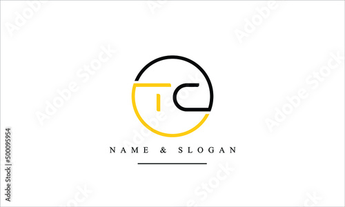 TC, CT, T, C abstract letters logo monogram