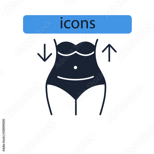 Weight loss icons  symbol vector elements for infographic web