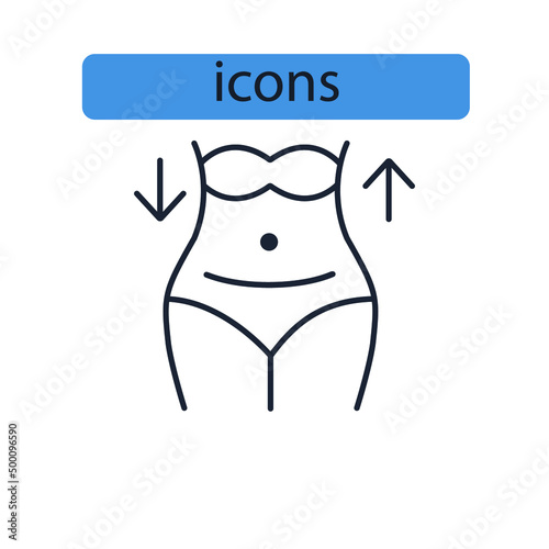 Weight loss icons  symbol vector elements for infographic web
