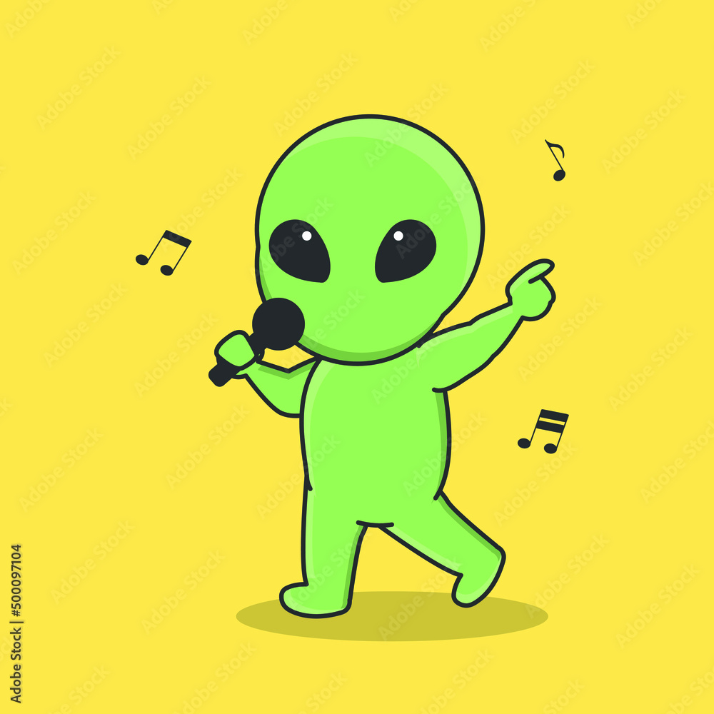 Obraz premium astronaut universe sky stars space ship world galaxy space alien planet character ufo cartoon moon