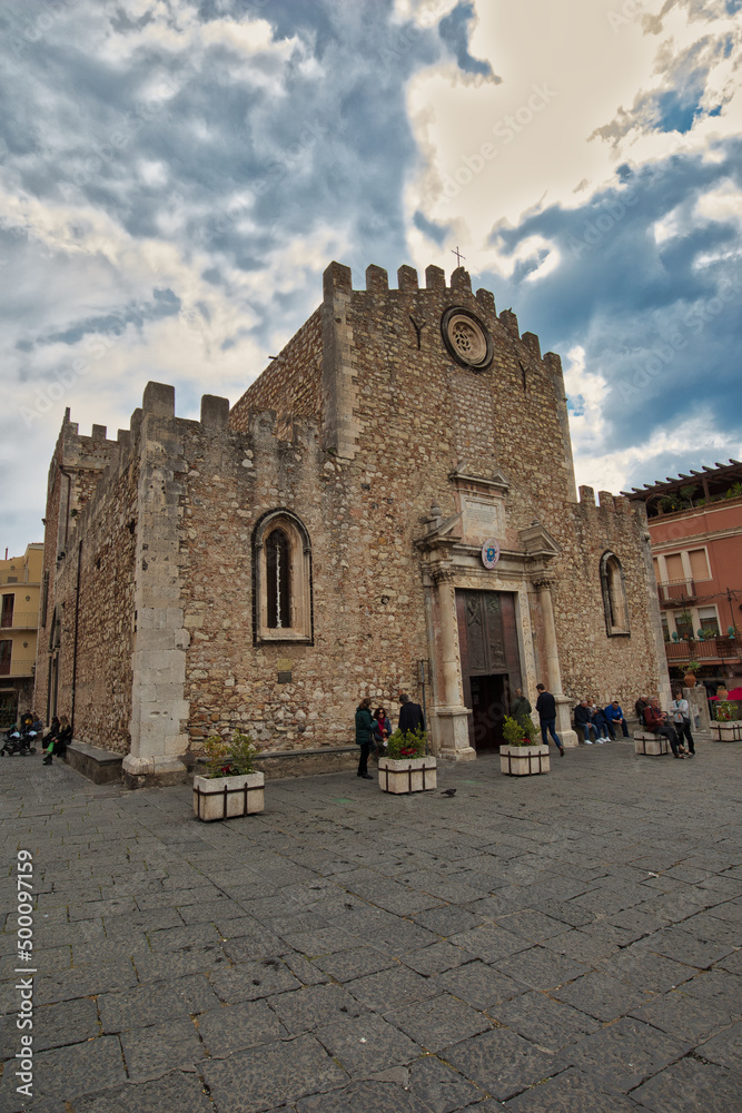 Religious architecture of Taormina, a touristic city in Sicily.