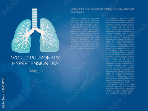 Pulmonary hypertension with space for text photo