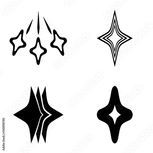 Rhombic_star3 Flat Icon Set Isolated On White Background