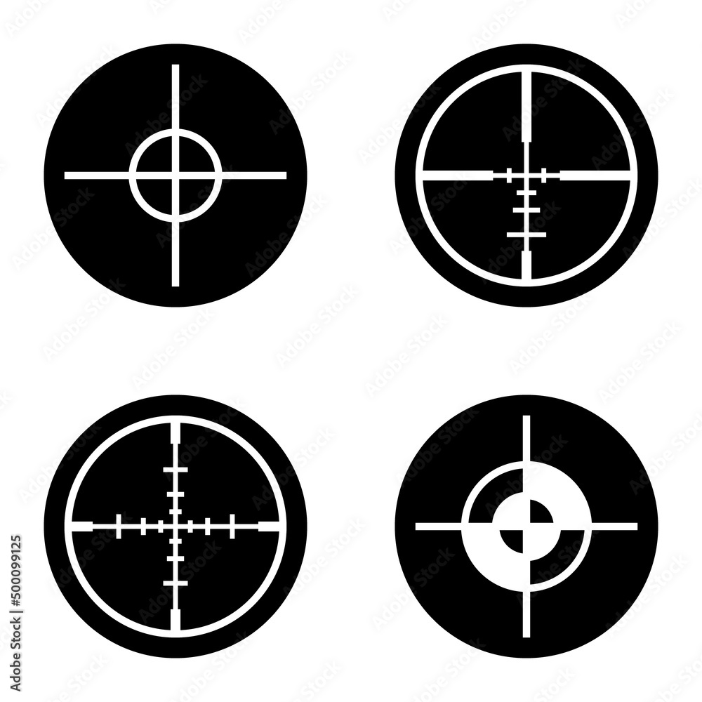 Crosshairs_glyph Flat Icon Set Isolated On White Background Crosshairs_glyph Flat Icon Set Isolated On White Background