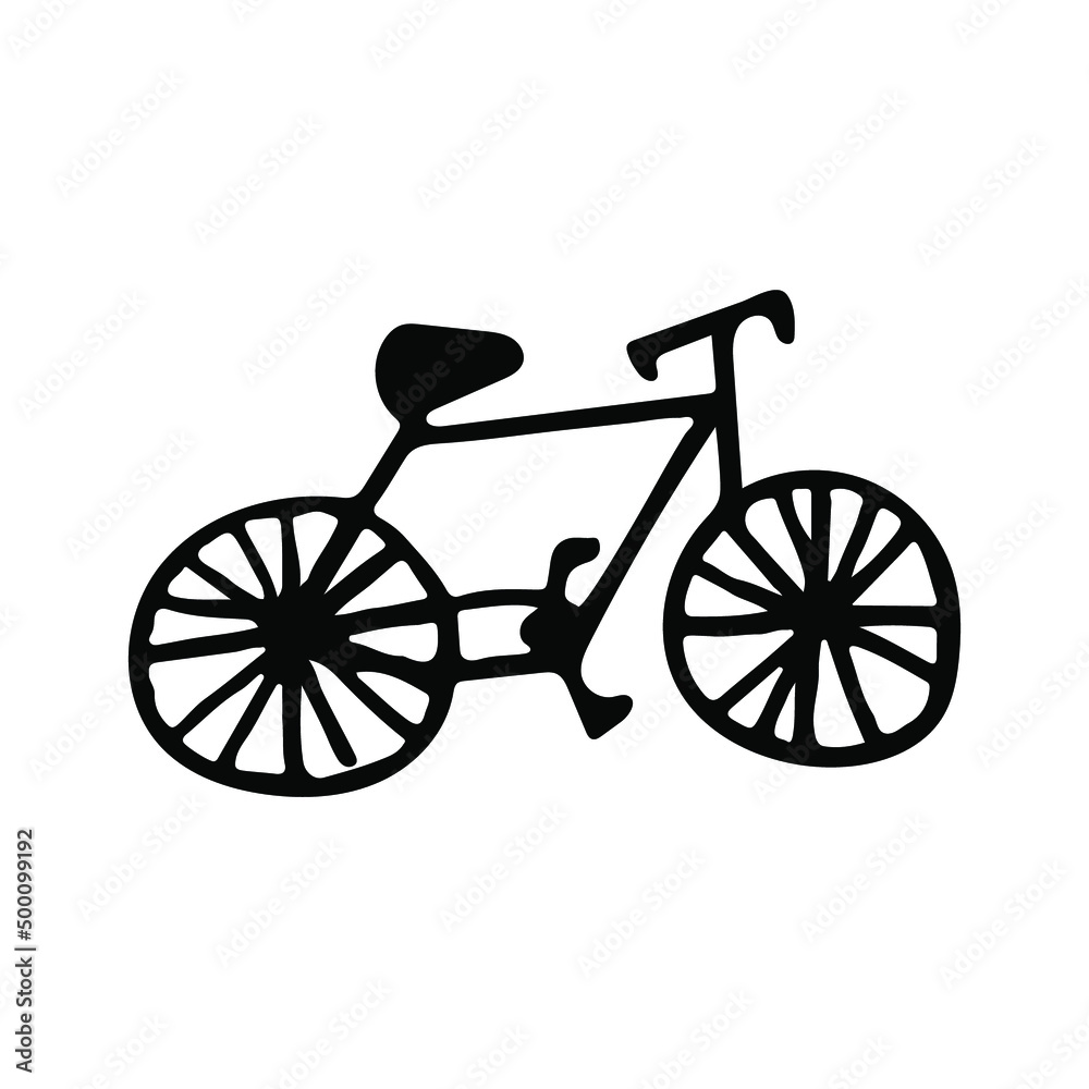 Bike urban transport sketch vector icon. Outdoor cycling activity hand drawn symbol