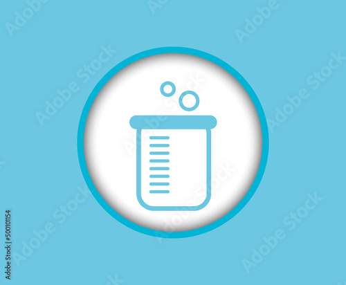 Blue icon science test tube study analysis.