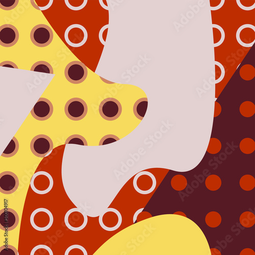 Vector illustration - abstract background with chaotic brown spots and circles. Concept - contemporary art and paper