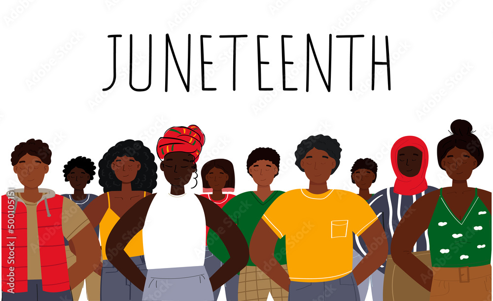 A group of black people. Juneteenth concept. A group of black people. Juneteenth concept.